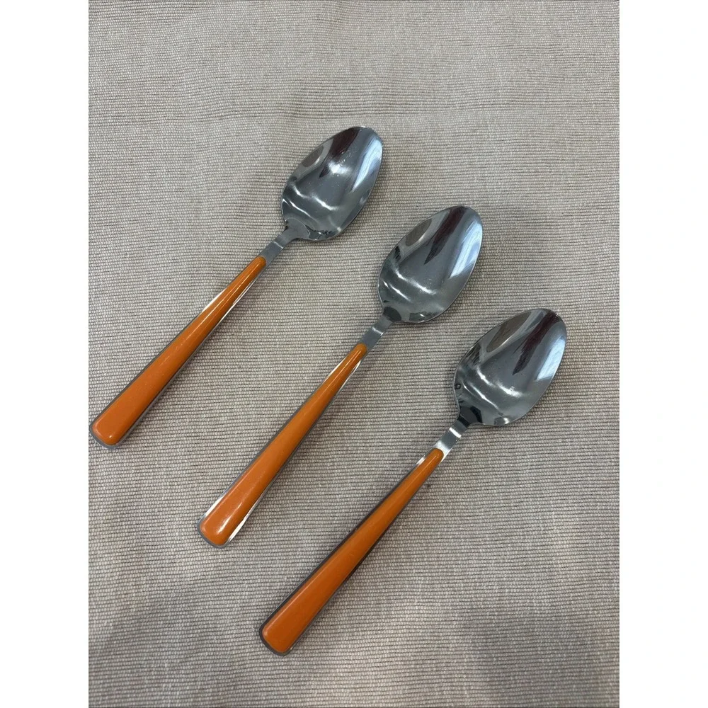 Fiesta MERENGUE Stainless Colorful Tangerine Tablespoons Lot of 3